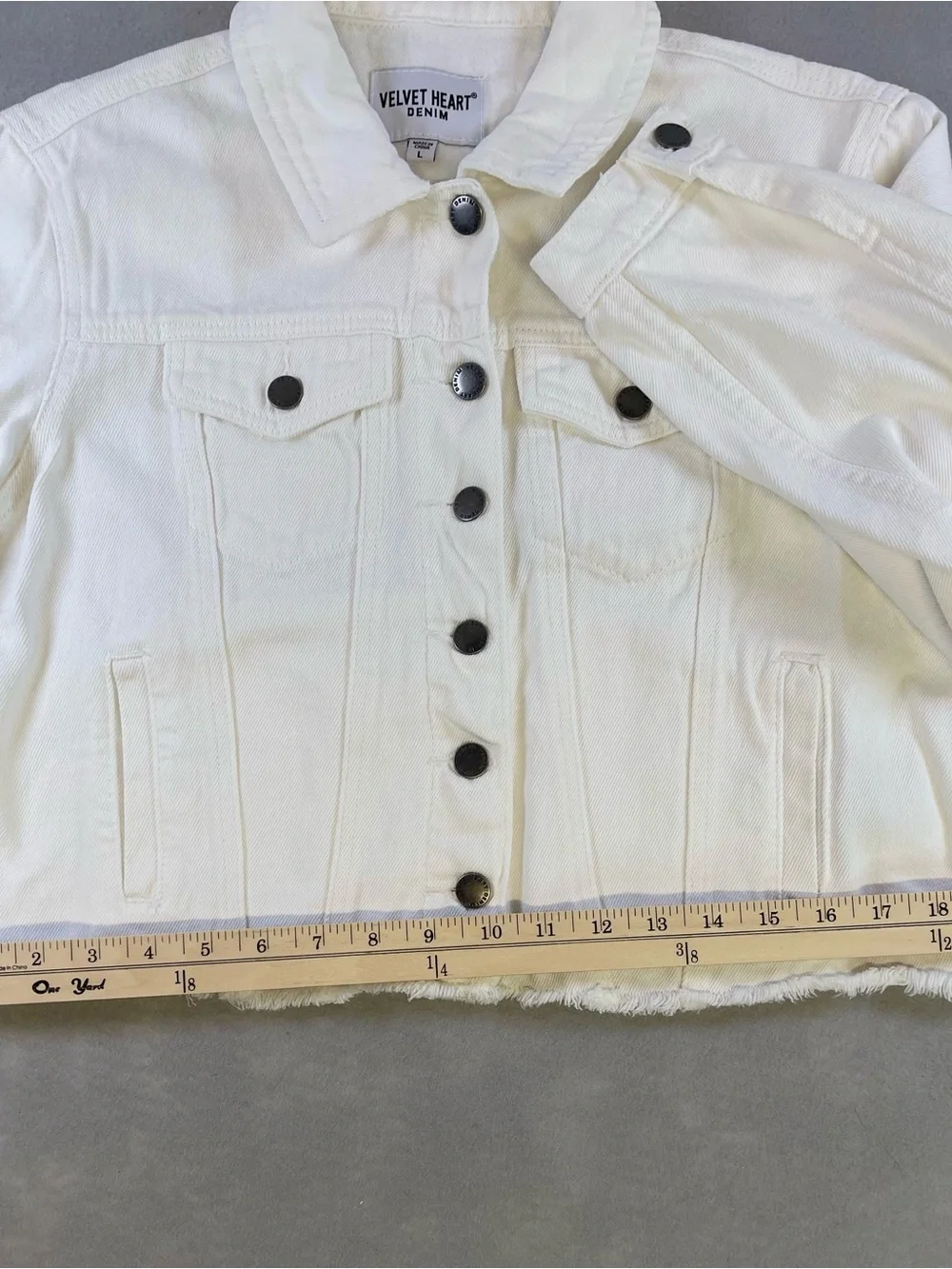 Velvet Heart White Denim Jacket - Picture 8 of 10